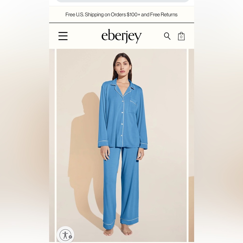 Eberjay Gisele Tincel PJ Set Long, Blue/Azul, Small